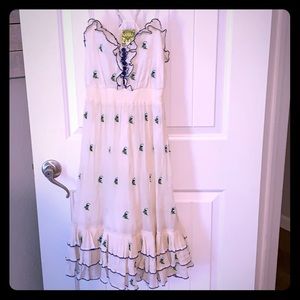 Anthropologie cream dress